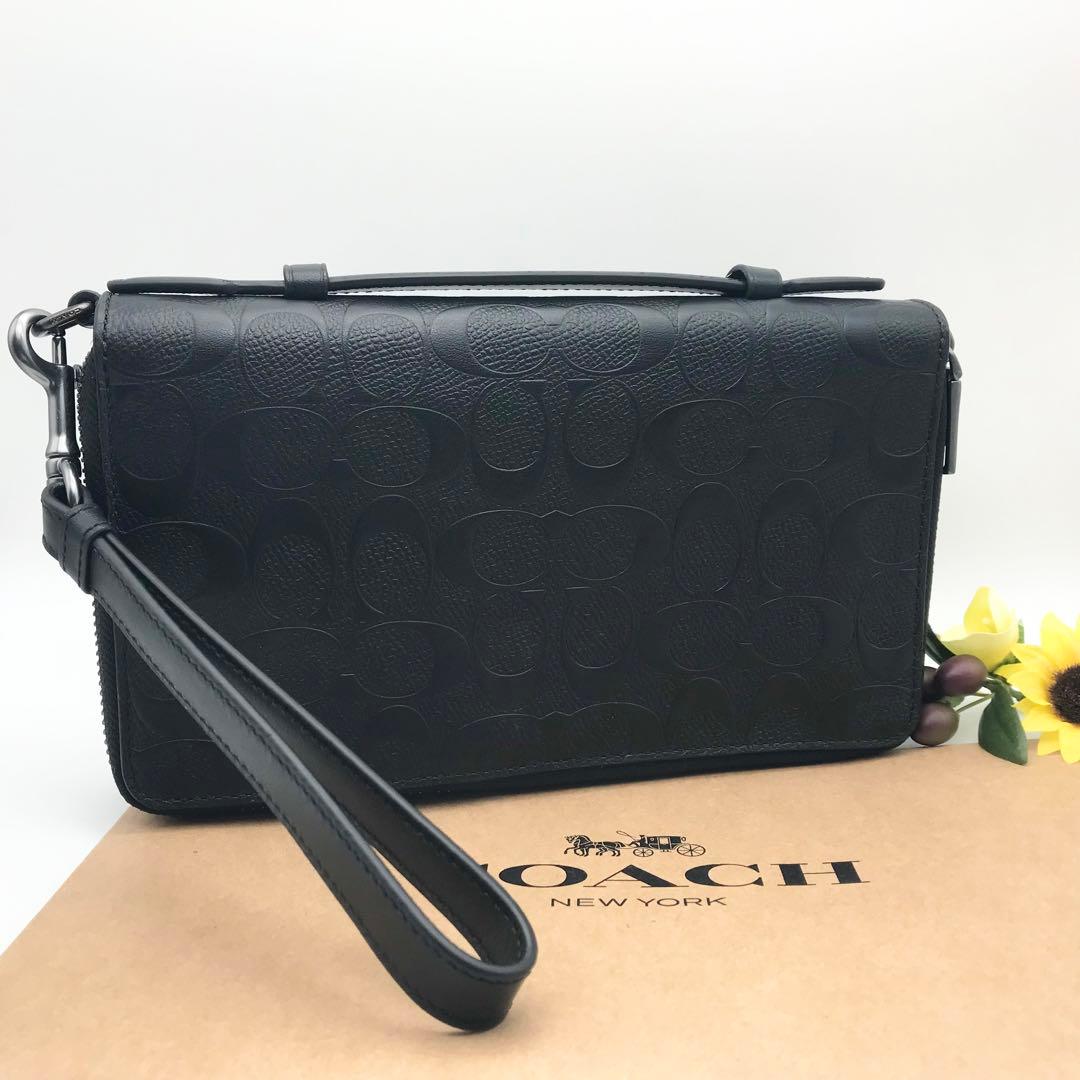 COACH 大人気！！ ダブルジップ トラベルオーガナイザー シグネチャー 新品