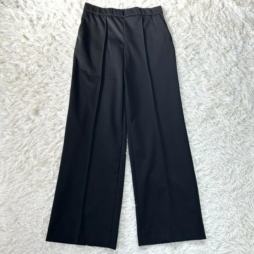 【未使用タグ付☆洗える】レディース パジャマスーツ セットアップ ワイド 黒　M