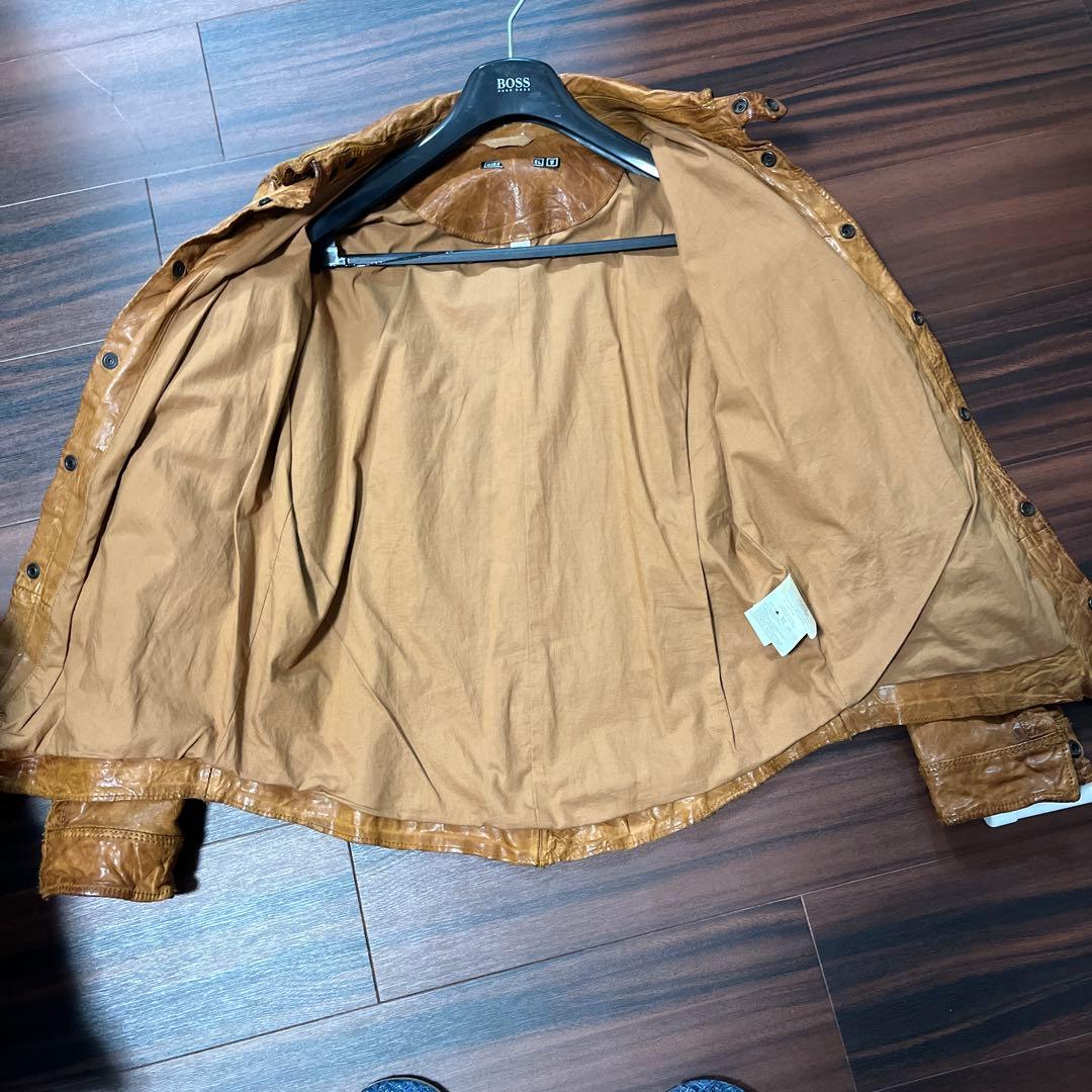 DIESEL ブラウン レザージャケット Sサイズ