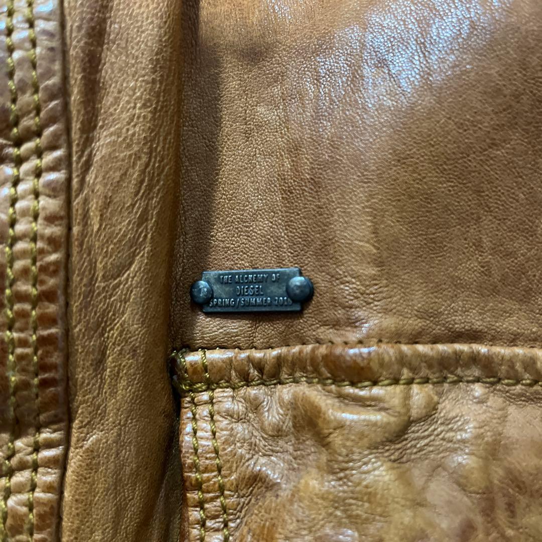 DIESEL ブラウン レザージャケット Sサイズ