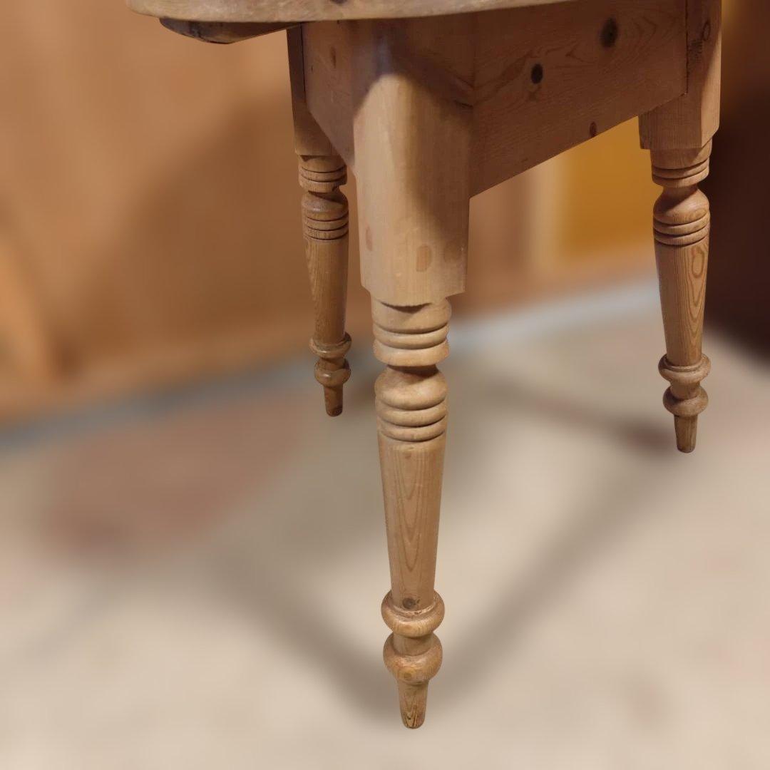 英国風 クリケットテーブル 無垢材 ろくろ脚 アンティーク 丸テーブル