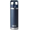 ダークブルー ハンドル付き水筒 ストローキャップ