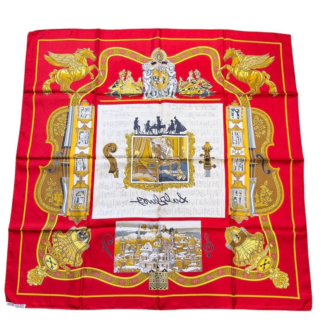 ◇エルメス◇シルク/スカーフ/カレ90/バイオリン/ザルツブルクにて/タグ付き