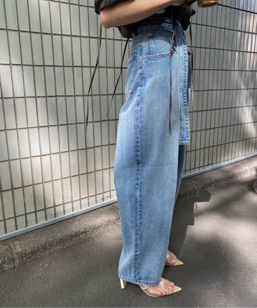 【美品】Ameri CROSS FRONT PAPA DENIM