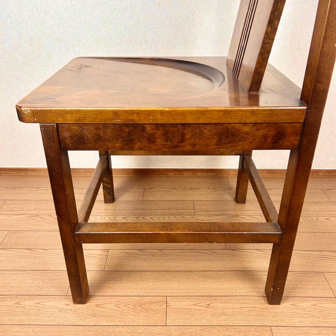 【希少】星野民藝 アームレスチェア 樺材 ダイニングハイバック 安楽椅子 その②