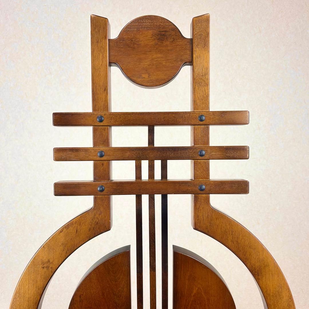 【希少】星野民藝 アームレスチェア 樺材 ダイニングハイバック 安楽椅子 その②