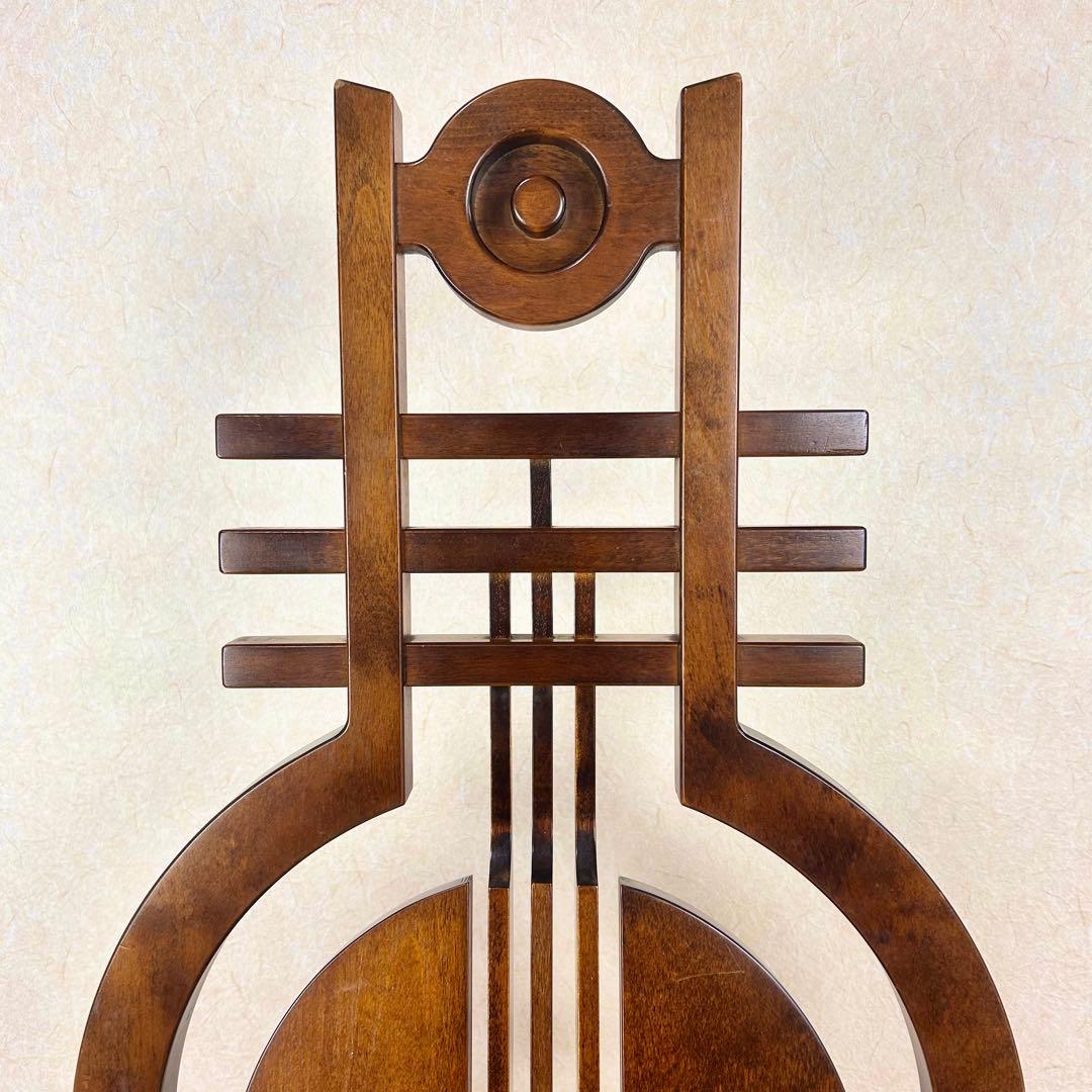 【希少】星野民藝 アームレスチェア 樺材 ダイニングハイバック 安楽椅子 その②