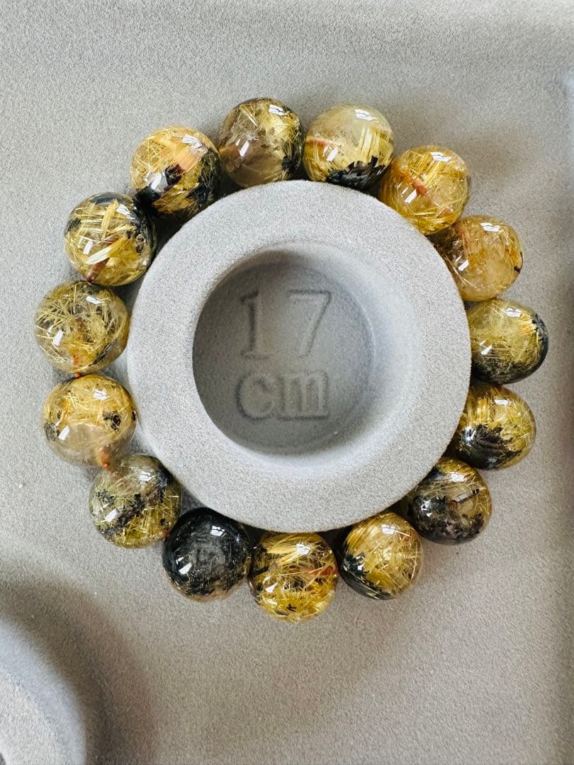 大特価‼️金運強 高品質　太陽放射タイチンルチルブレスレット　ヘマタイト