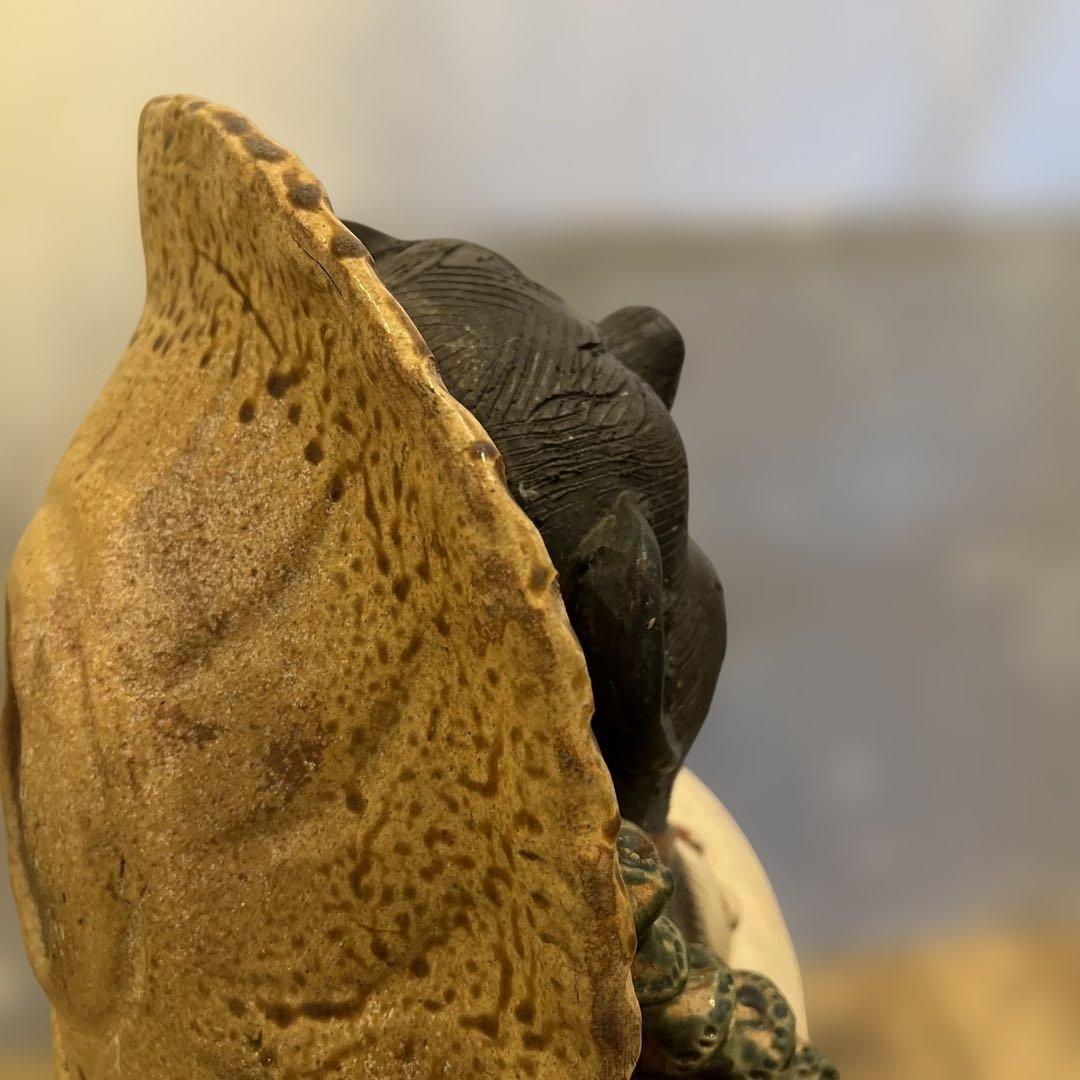 【 縁起物 】 信楽焼／たぬきの置物／他抜き／昭和レトロ／