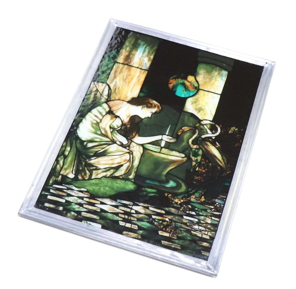 ティファニー ヴィンテージステンドグラス フラミンゴと女性 グラスマスターズ