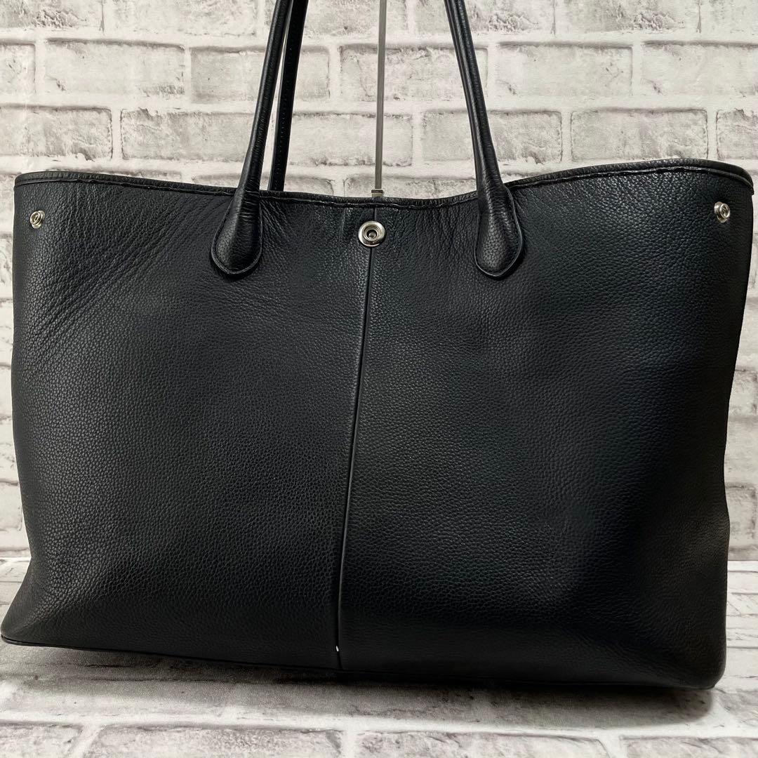 美品✨ユナイテッドアローズ　トートバッグ　肩掛け　ビジネス　本革　大容量　黒