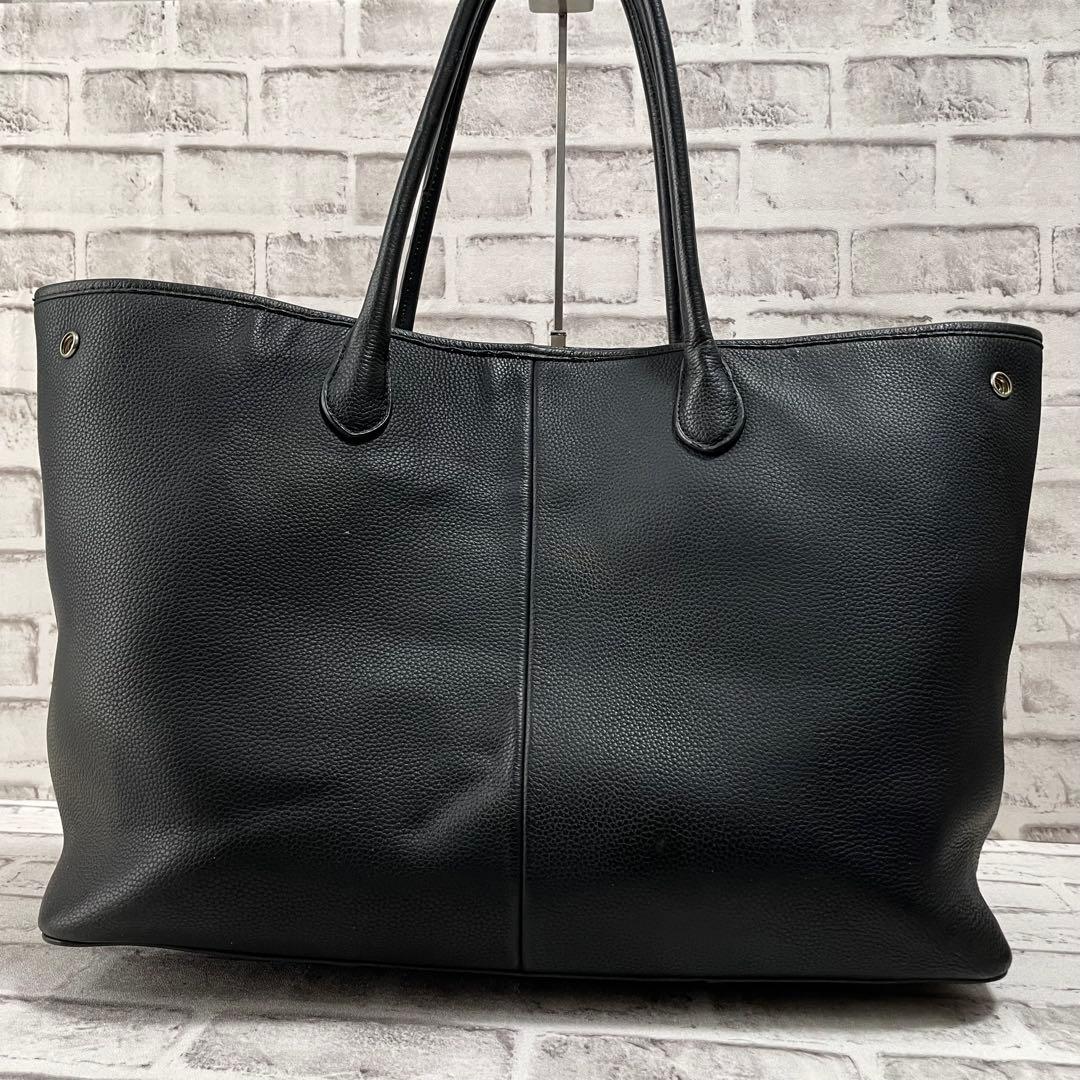 美品✨ユナイテッドアローズ　トートバッグ　肩掛け　ビジネス　本革　大容量　黒