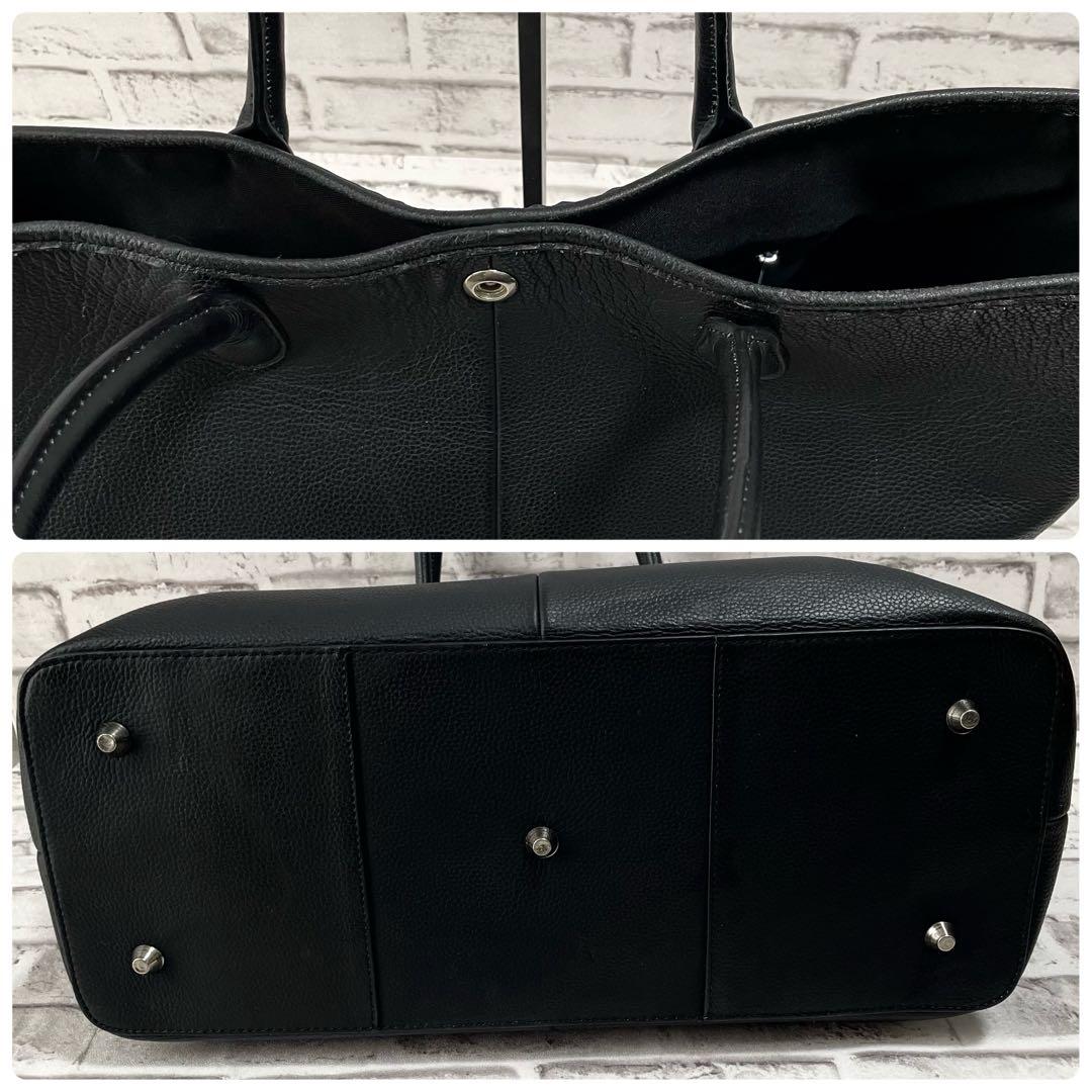 美品✨ユナイテッドアローズ　トートバッグ　肩掛け　ビジネス　本革　大容量　黒