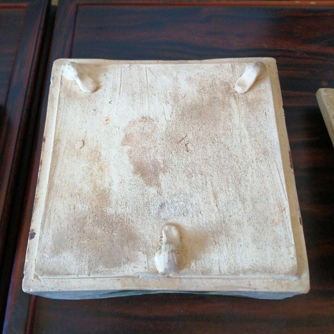 京焼　織部二段重箱　15cm　江戸後期〜幕末