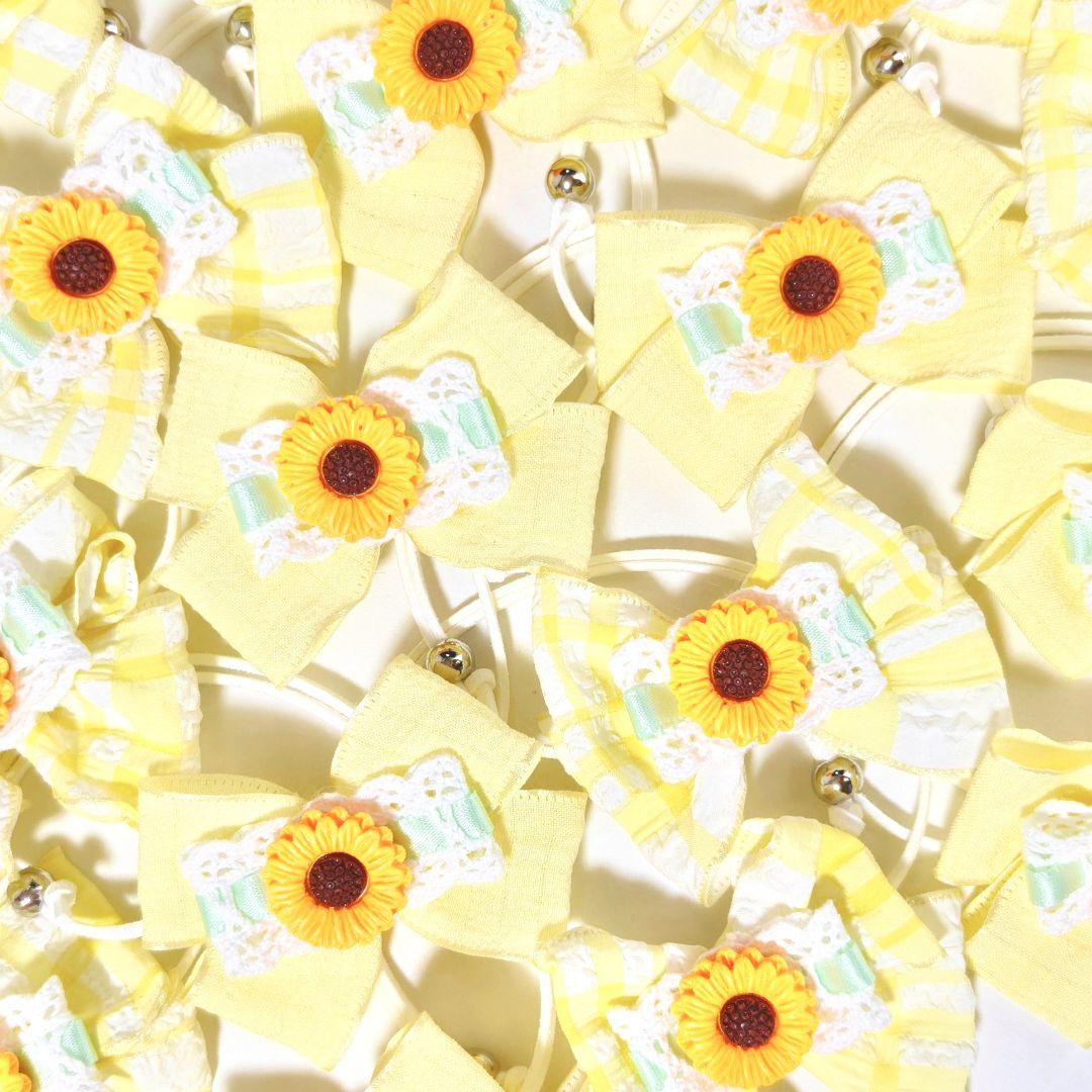 ペット用　トリミングチョーカー　1月　白くま　雪の結晶　リボン　シロクマ