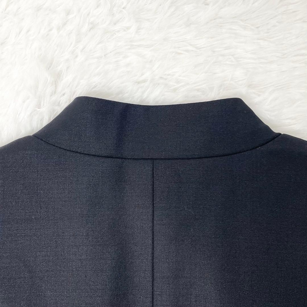 【美品】theory luxe DONNE パンツスーツ ノーカラー 紺無地 S