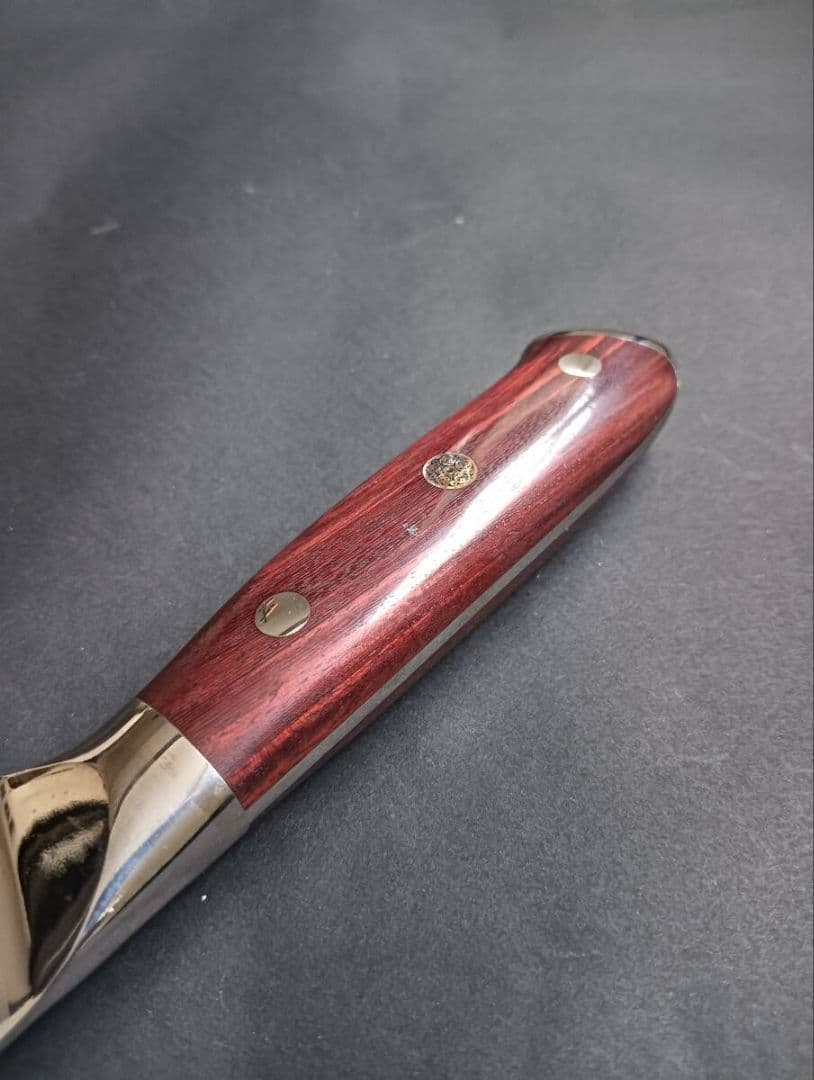 鬼反り67層鏡面ダマスカスV金10号筋引き260mm レッドマリー柄