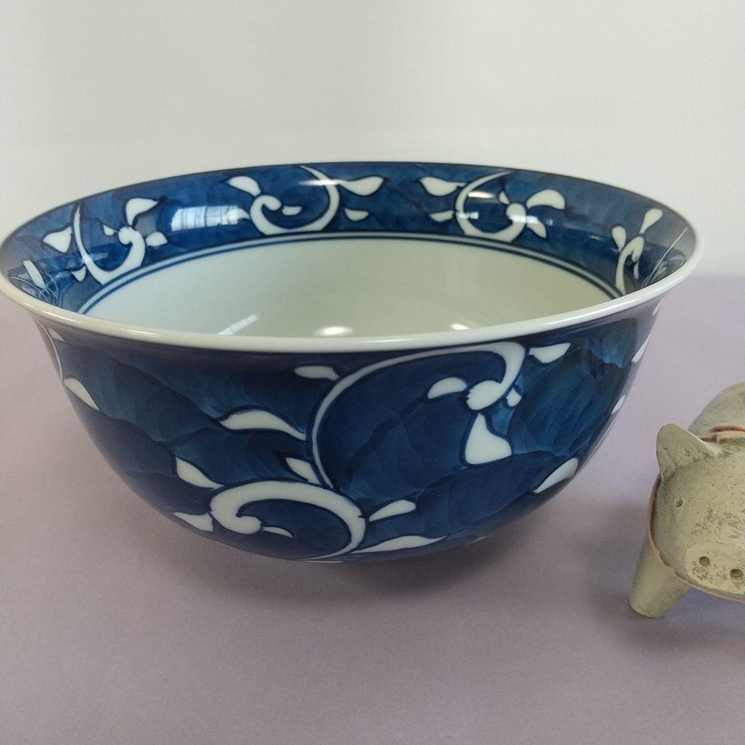 源右衛門⭐️染付唐草濃 麺鉢