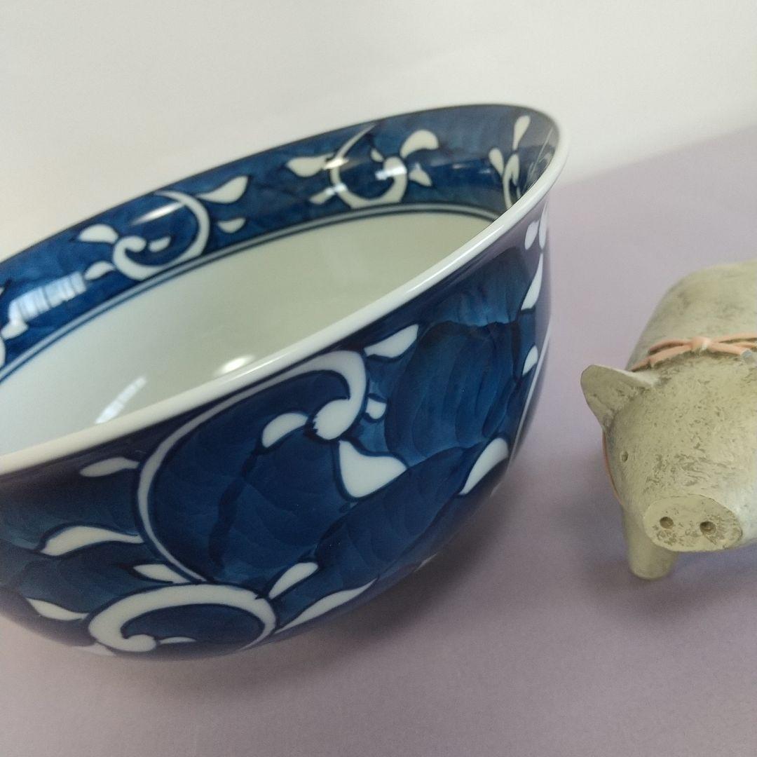 源右衛門⭐️染付唐草濃 麺鉢