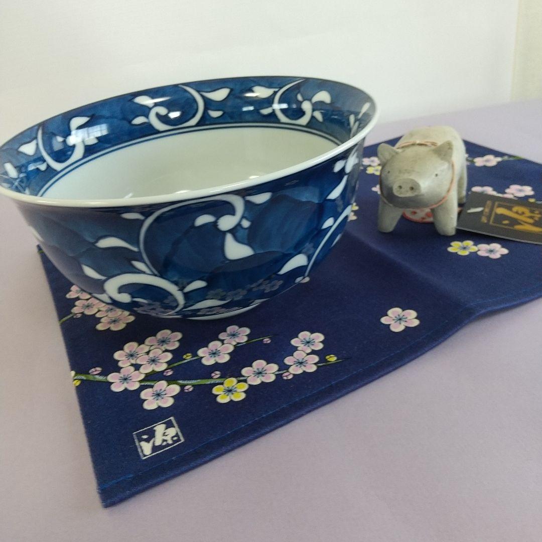 源右衛門⭐️染付唐草濃 麺鉢