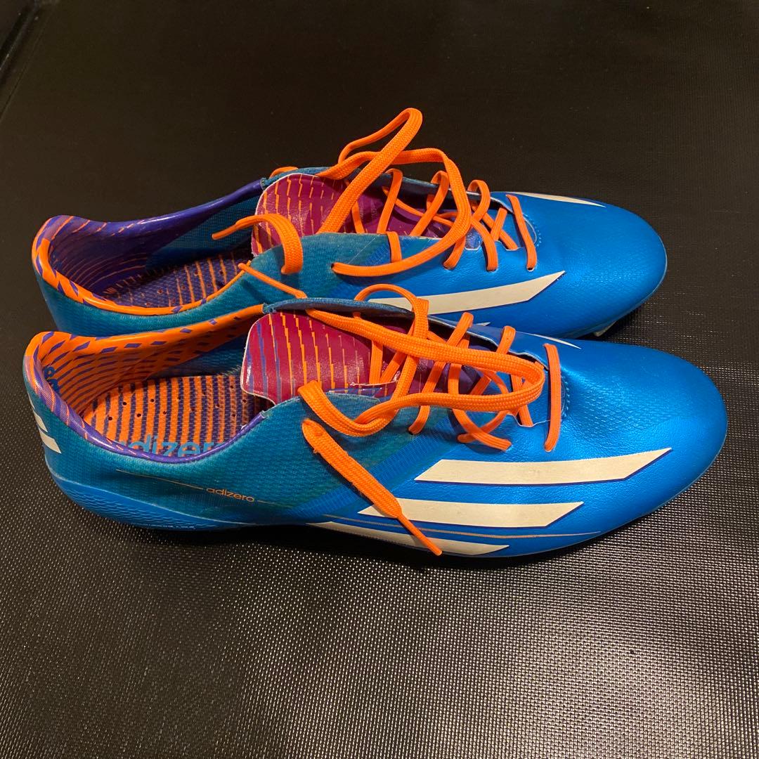 adidas サッカーシューズ スパイク 青/オレンジ