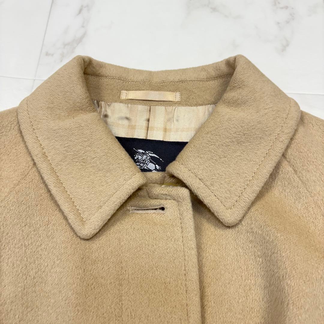 バーバリーロンドン　アンゴラ混　ステンカラーコート　38 茶色　ノバチェック　1