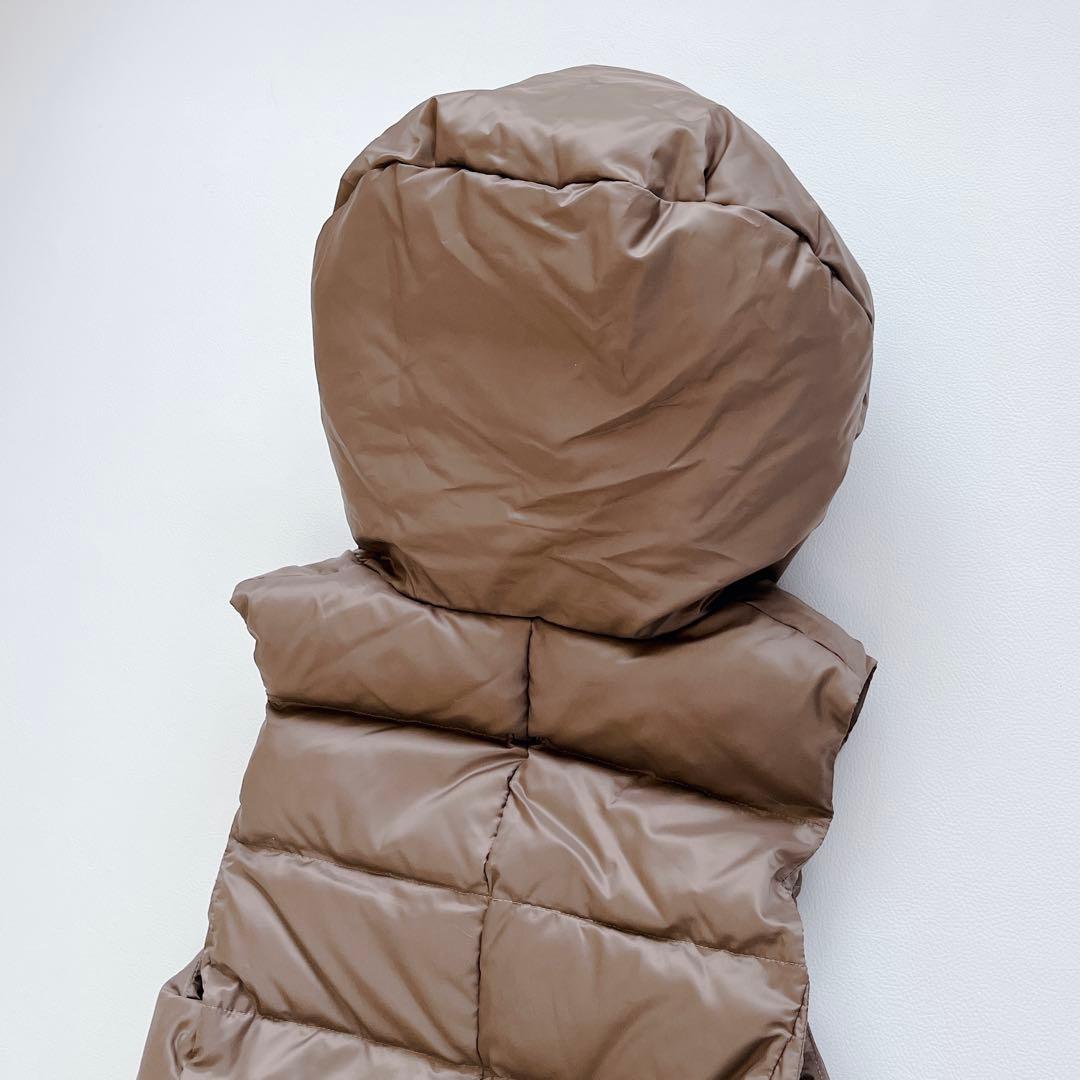 美品✨Diagram ラムファーダウンベスト　ダウン　ブラウン　フード　36