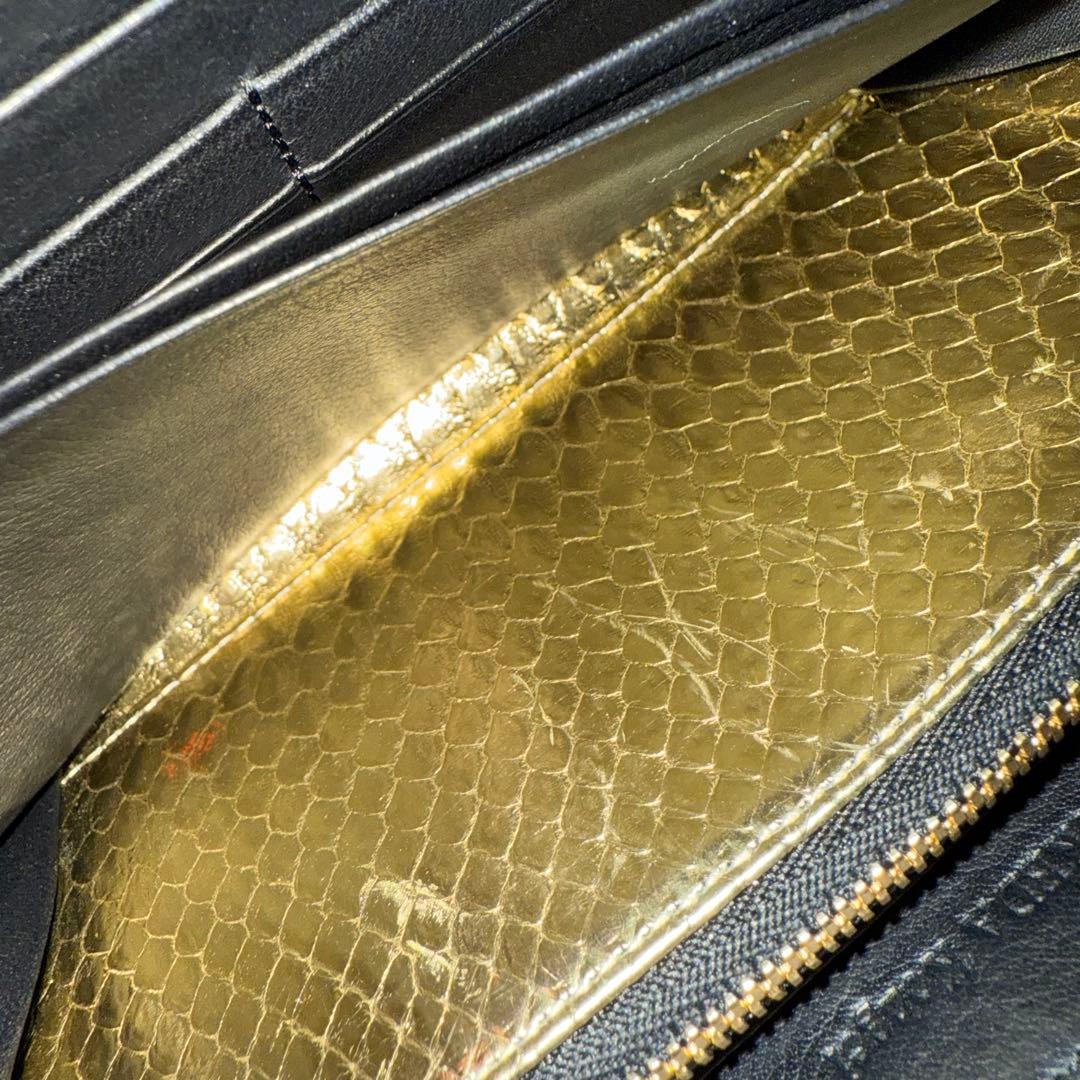⭐️美品⭐️　池田工芸　JRA クロコダイル　ポロサス　ゴールドパイソン　黒
