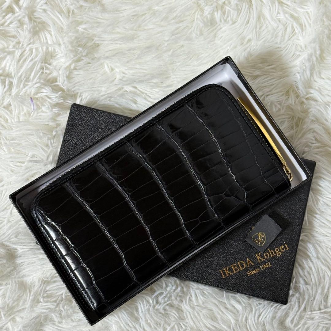 ⭐️美品⭐️　池田工芸　JRA クロコダイル　ポロサス　ゴールドパイソン　黒