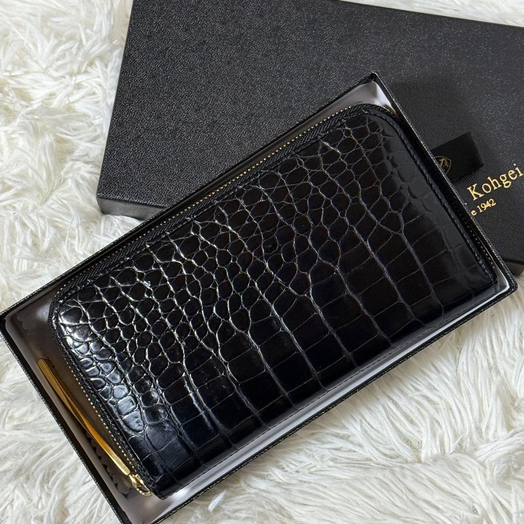 ⭐️美品⭐️　池田工芸　JRA クロコダイル　ポロサス　ゴールドパイソン　黒