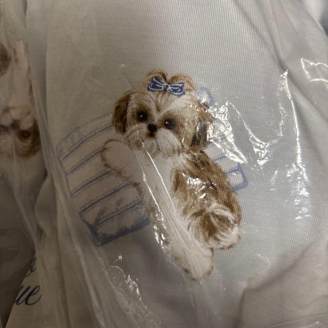 ジェラートピケ シーズー柄ロングパンツ ブルー