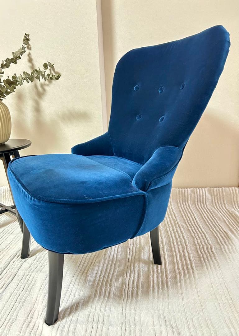 美品 IKEA REMSTA 1人用ソファ　ネイビー　＊ひとりカフェ　インテリア