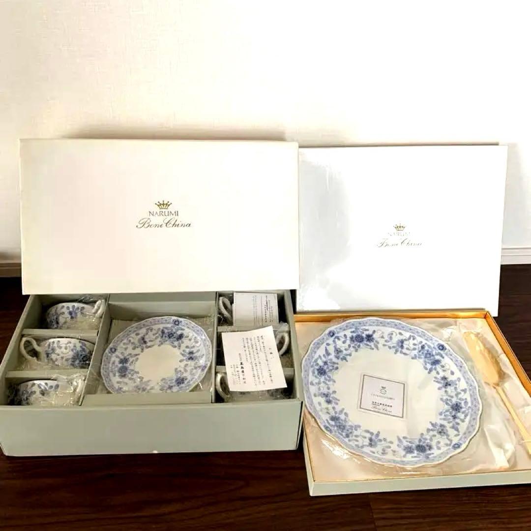ナルミ　5客＋ケーキサーバー付き大皿セット　ミラノ⭐︎コペンハーゲン