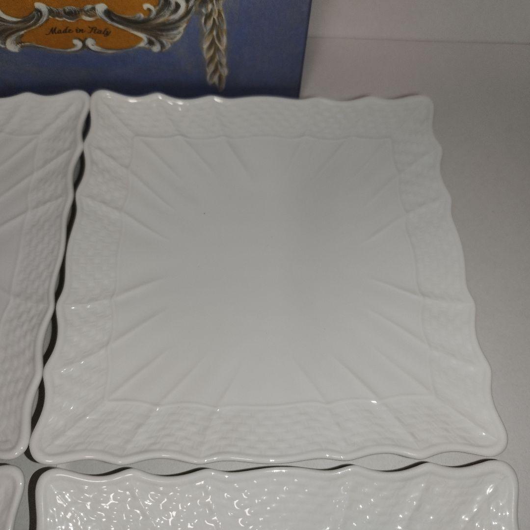 【美品】4枚セット ベッキオホワイト 15cm スクエアプレート