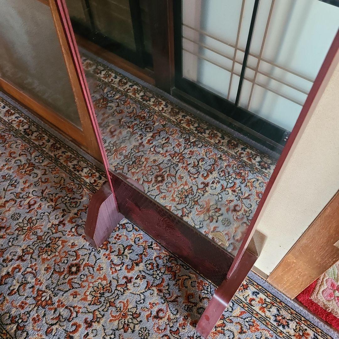 【在庫整理価格】昭和レトロ　鎌倉彫り　姿見　鏡台