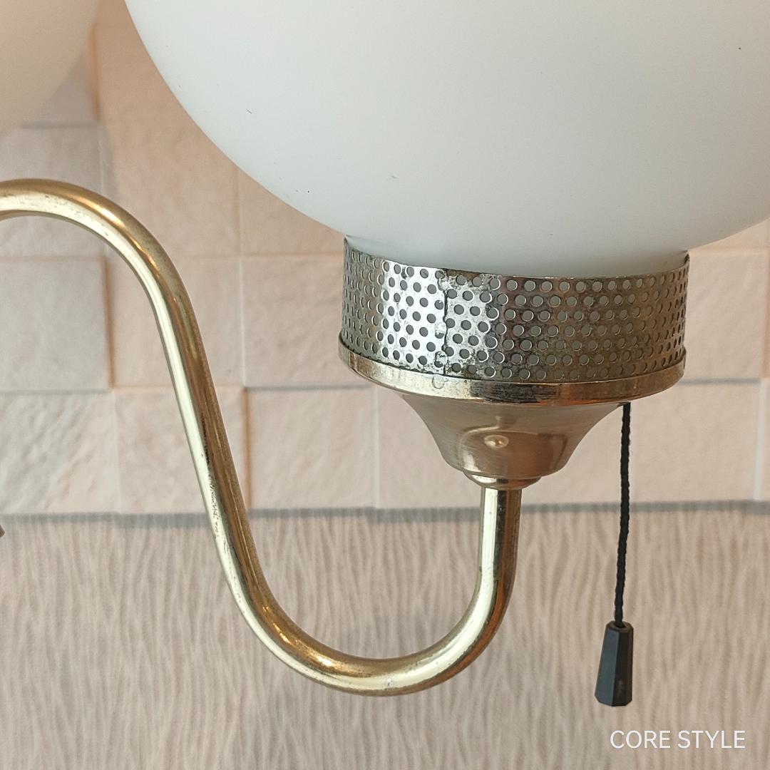 アンティーク調　３灯　照明スタンド　ガラスシェード