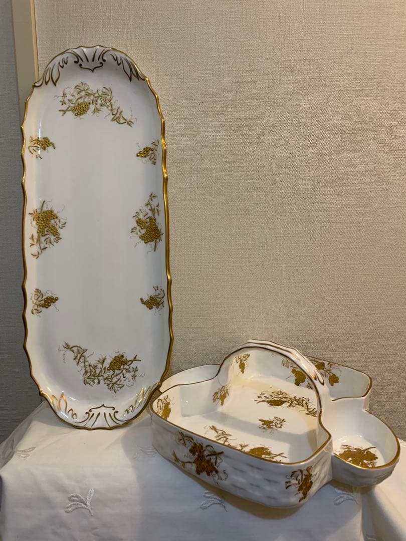 Hammersley ハマースレイ金彩盛絵　葡萄　豪華　バスケット、トレイ