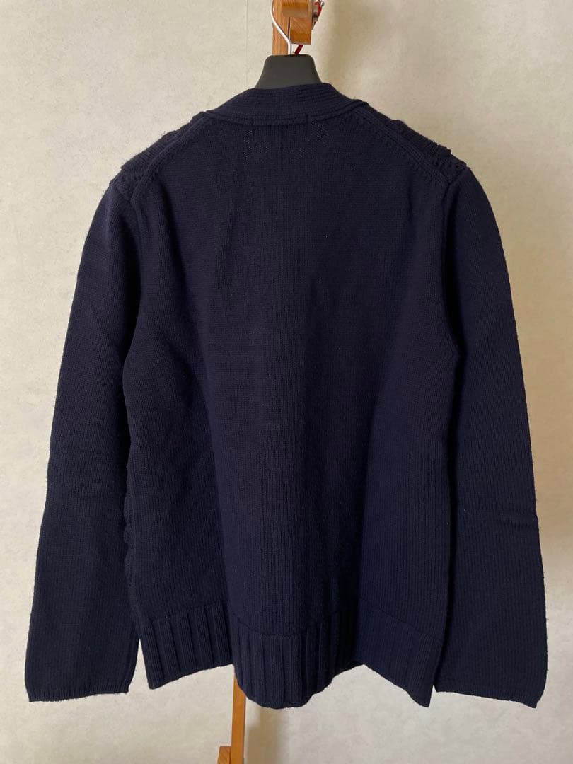 中古品 コム デ ギャルソン オム ドゥ カーディガン ネイビー M 送料込