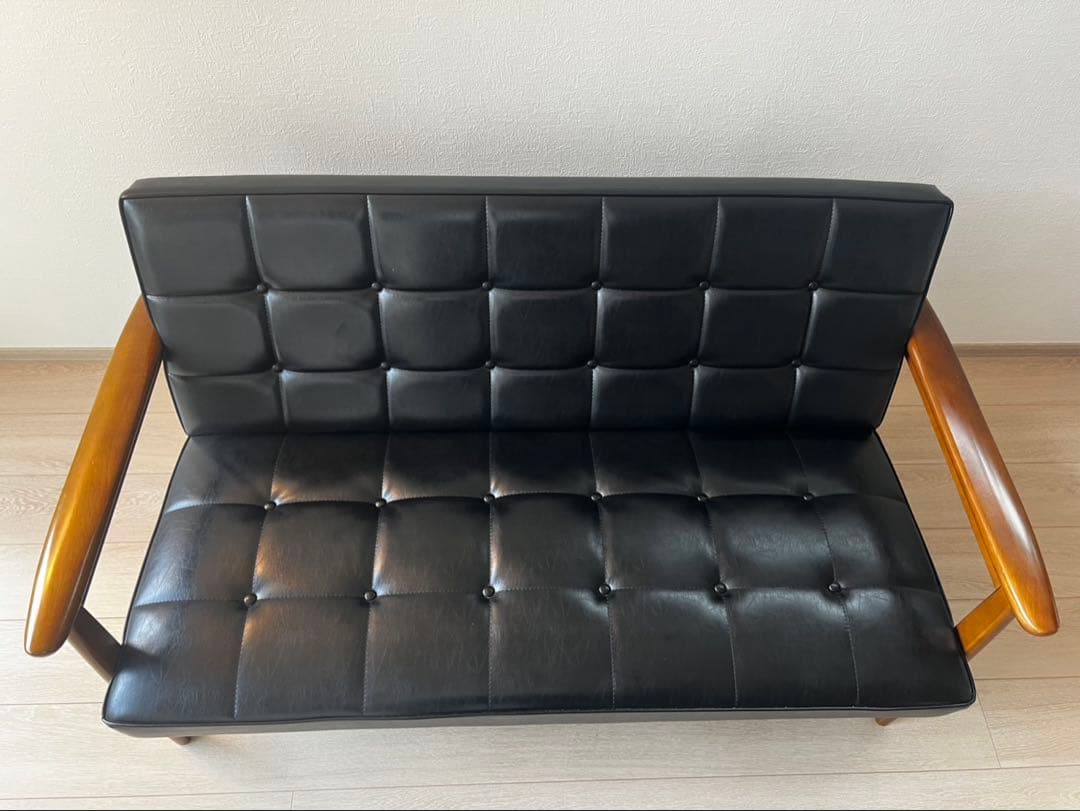 美品⭐︎カリモク60 Kチェア 2シーター ウォールナット スタンダード ブラック