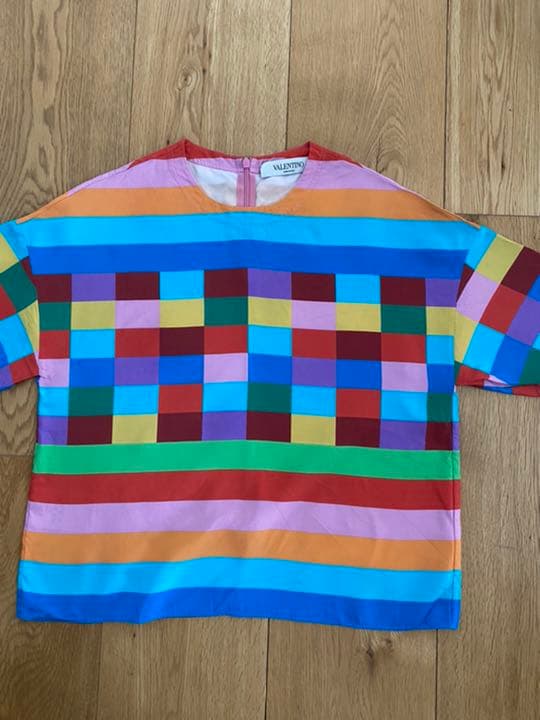 valentino ヴァレンティノ　マルチカラー　シルク　ブラウス　トップス