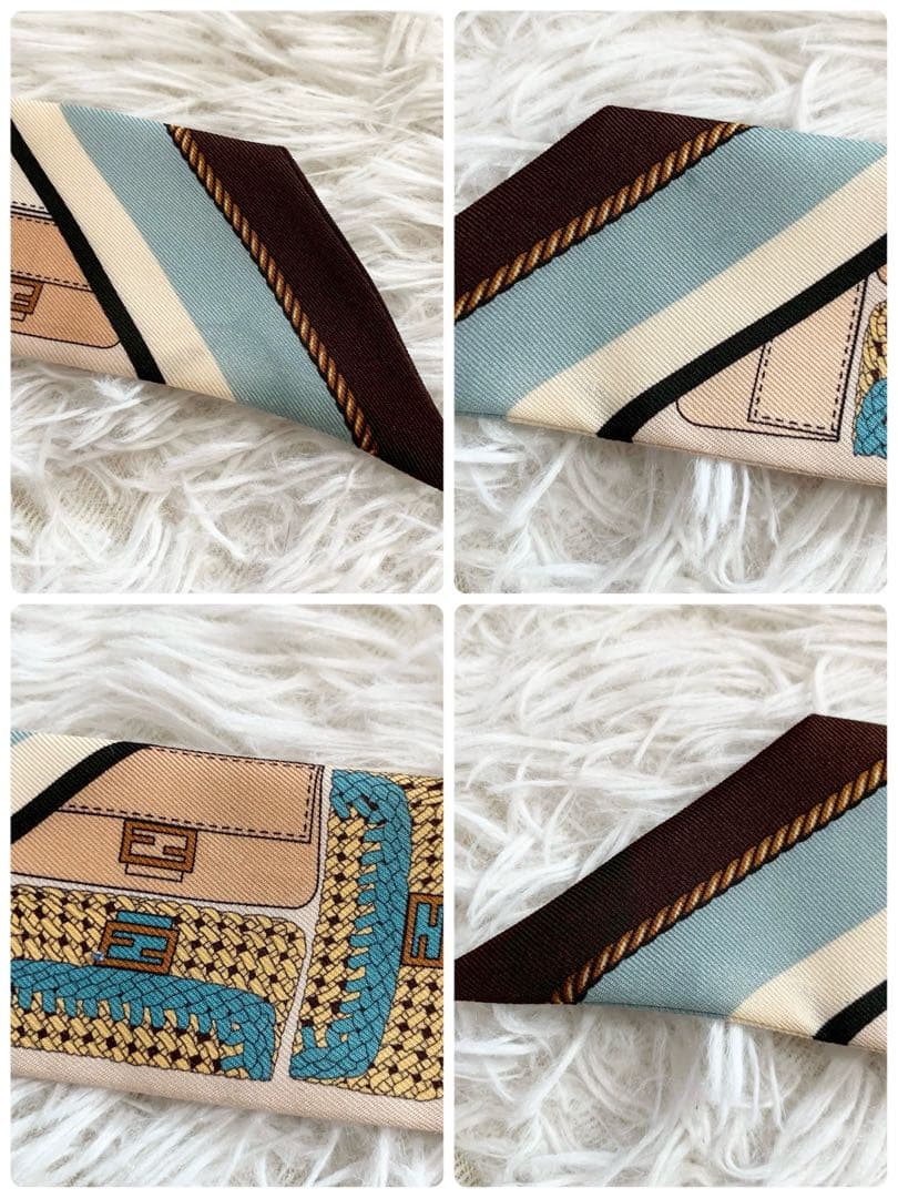FENDI　フェンディ　マンマバケット柄　ラッピー　FFロゴ　ズッカ　スカーフ