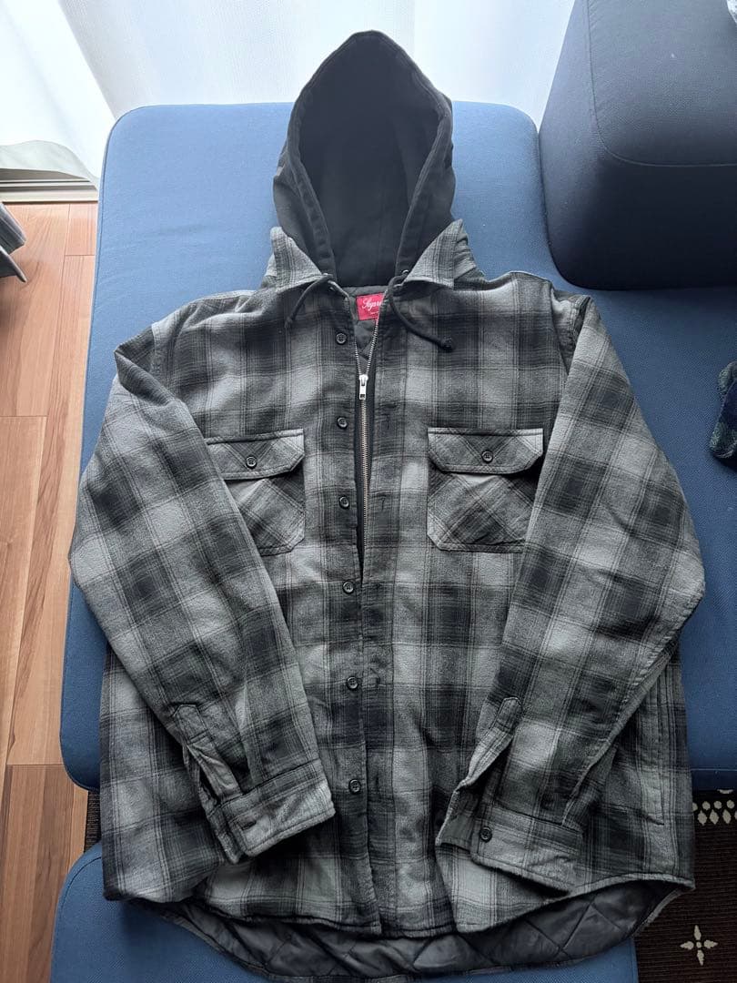 ジャケット・アウター supreme 21F/W Hooded Flannel Zip Up Shir