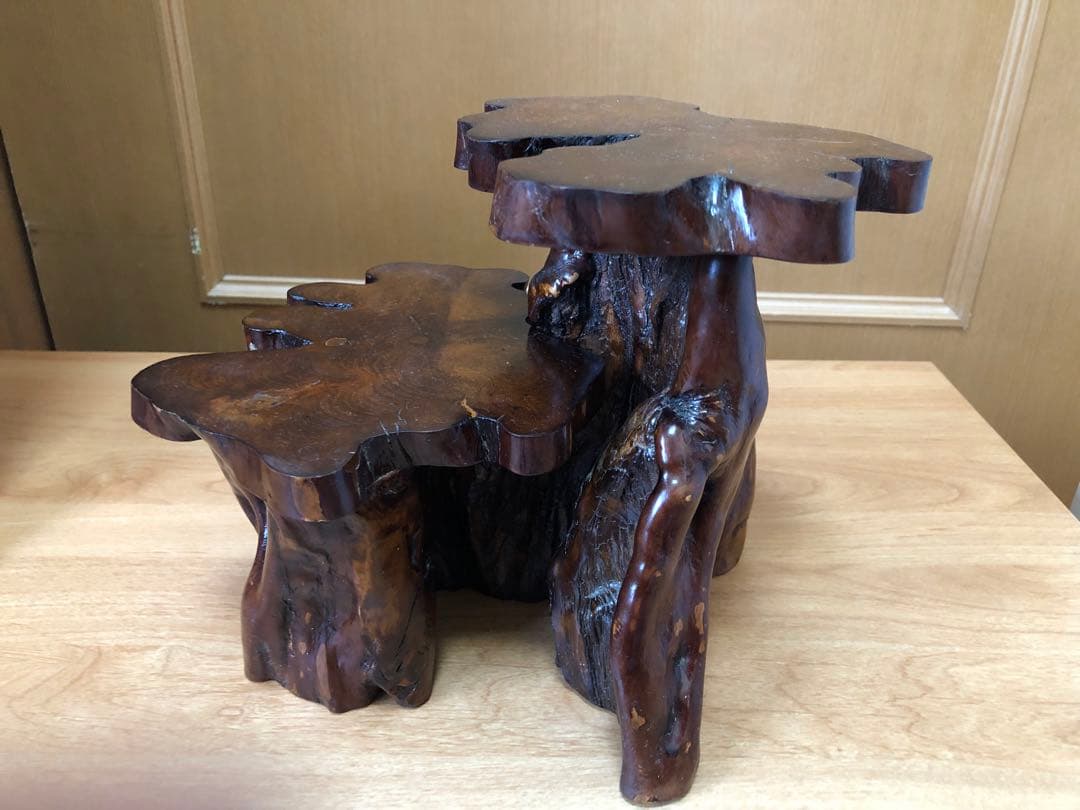 【昭和レトロ】木製葉型置物