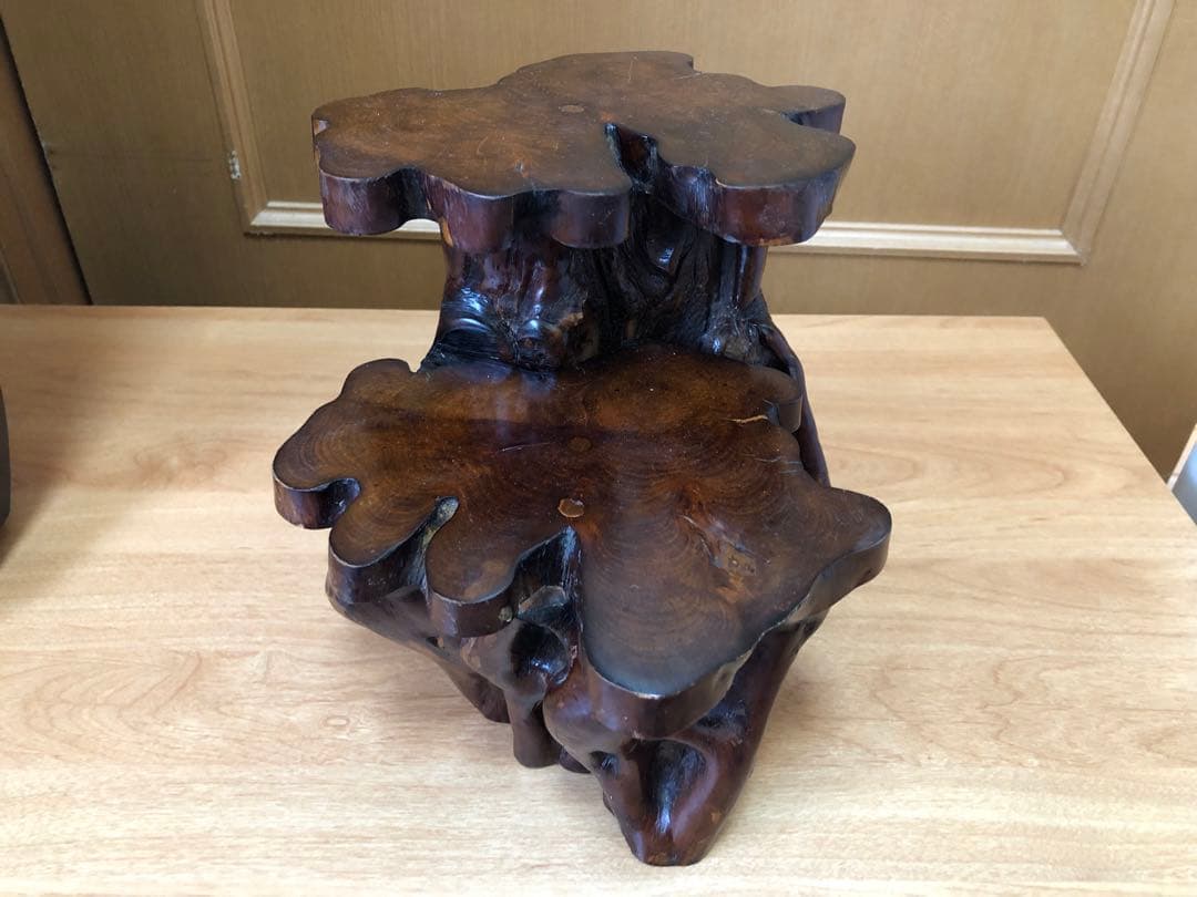 【昭和レトロ】木製葉型置物