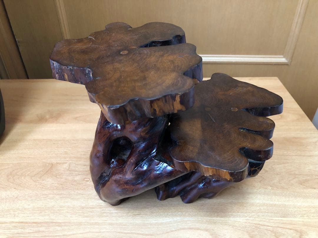 【昭和レトロ】木製葉型置物