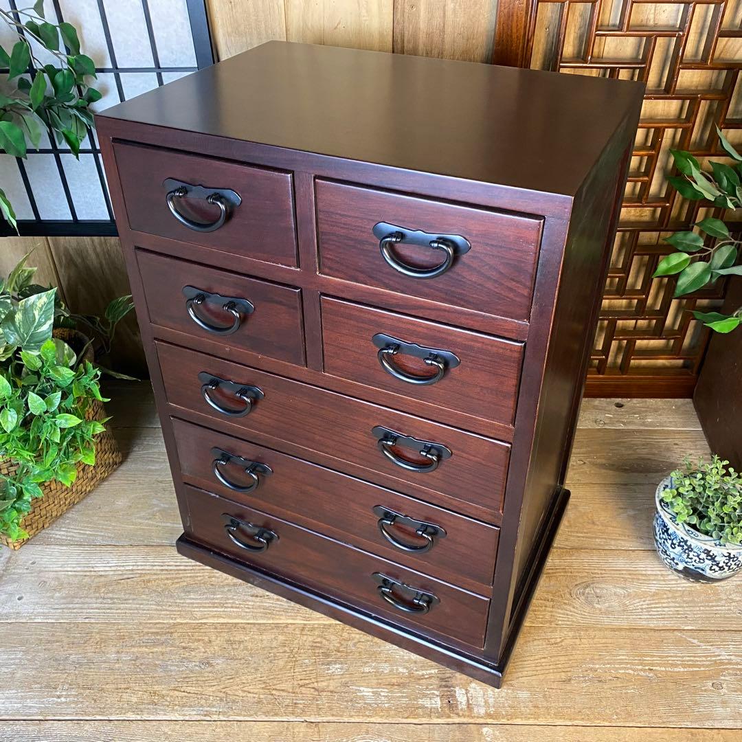 大幅値下げセール中！民芸家具桐材多引き出しチェストタンスD48㎝×65㎝完成品
