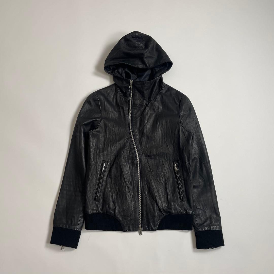 ジャケット・アウター 00s Archive fooded leather jacket