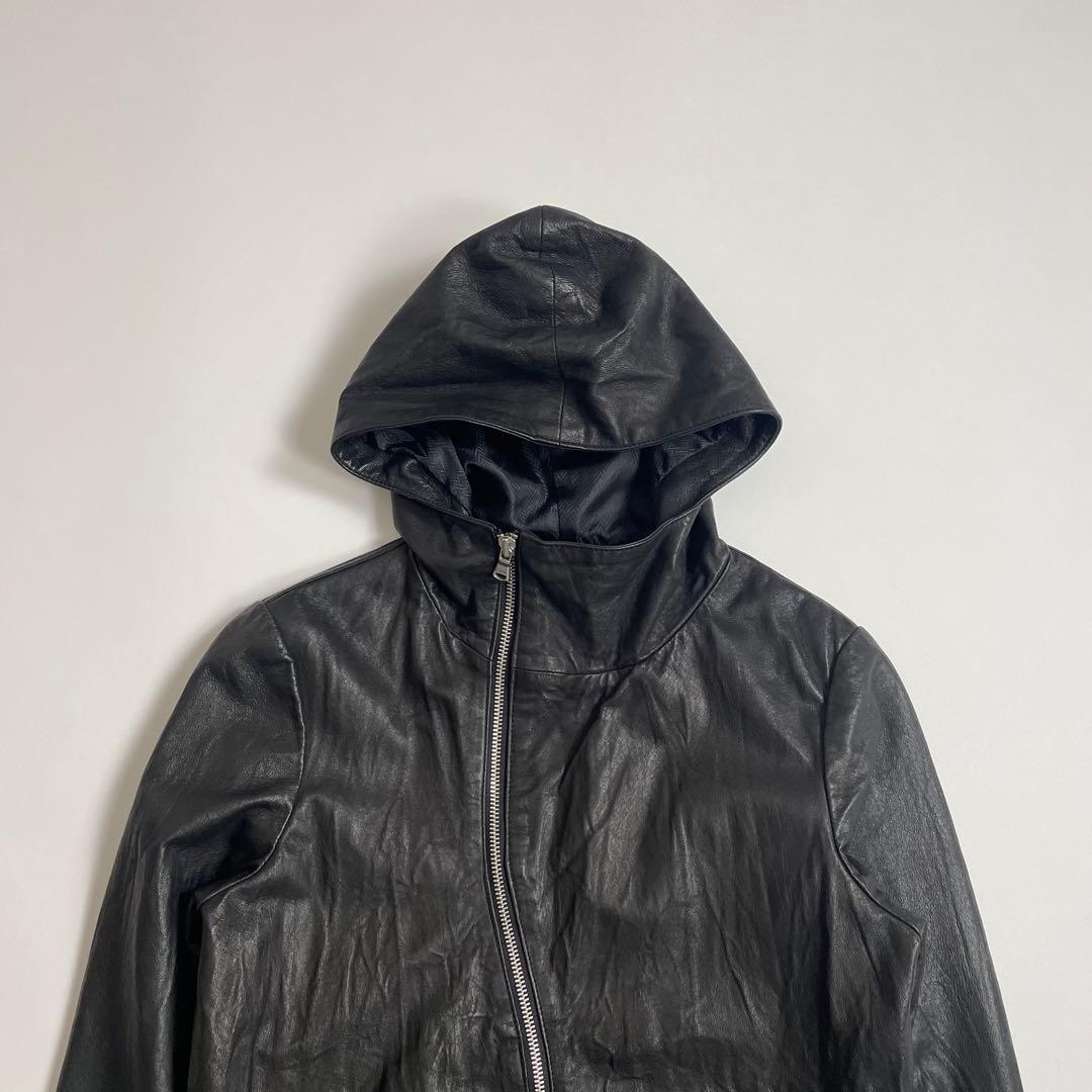 ジャケット・アウター 00s Archive fooded leather jacket