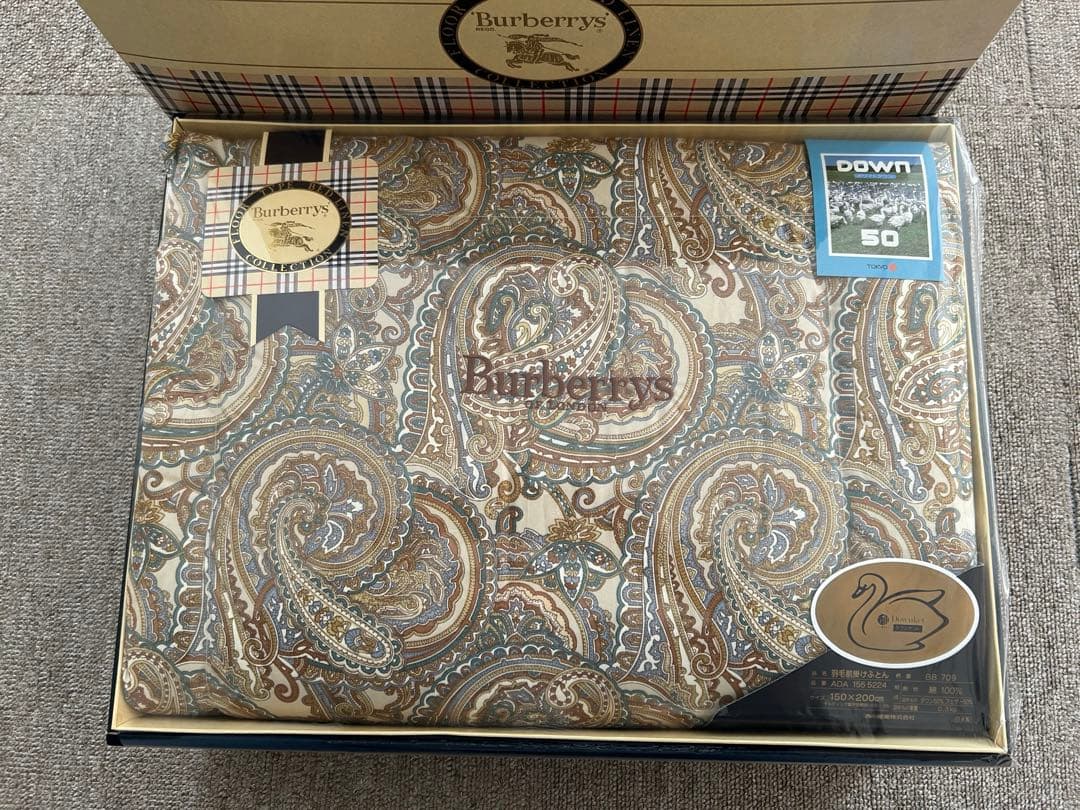Burberrys バーバリー 羽毛肌掛け布団 ペイズリー シングル　西川