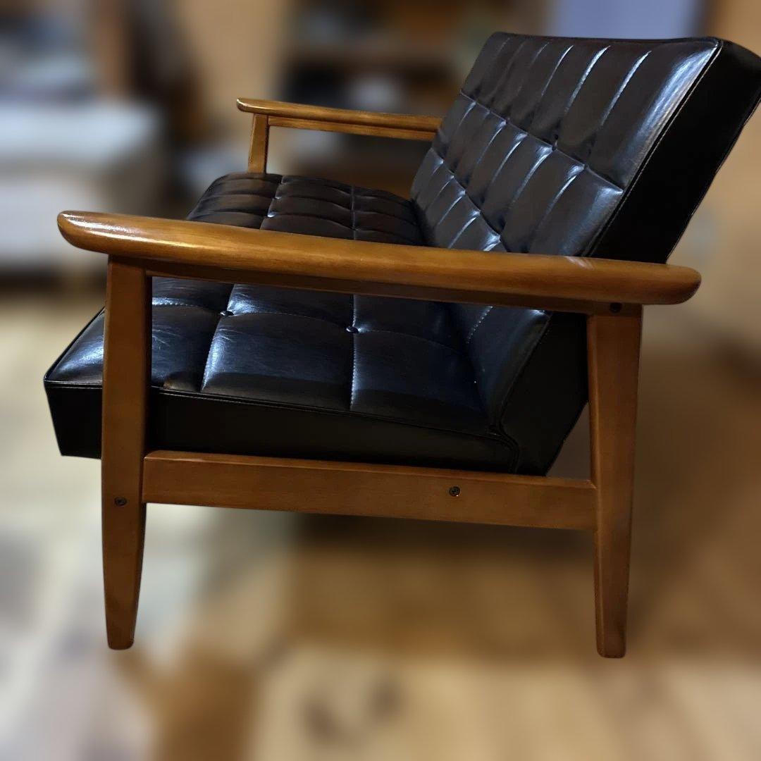 カリモク　2人掛けソファ　ブラック　FURNITURE